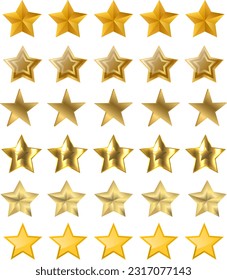 Set of different five stars rating vector icon