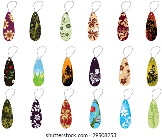 Set of different floral bookmarks for design use