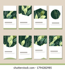 Set with different floral templates. Cards for your design and advertisement