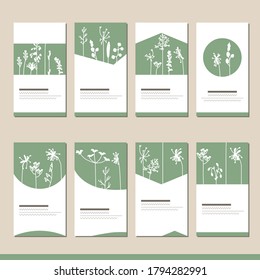 Set with different floral templates. Cards for your design and advertisement