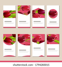 Se establece con diferentes plantillas florales. Tarjetas para su diseño y publicidad