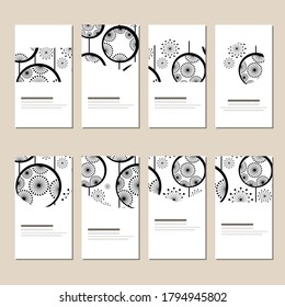 Set with different floral templates. Cards for your design and advertisement