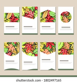 Set with different floral templates. Cards for your design and advertisement