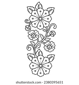 Set aus verschiedenen Blumen auf weißem Hintergrund. Blumen zeichnen mit Linienkunst auf weißem Hintergrund. 