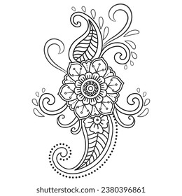 Set of different flower line on white background. Flowers drawing with line-art on white backgrounds. 