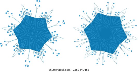 A set of different flowers and stars. Vector file for designs.