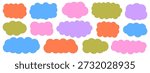 Set of different fluffy label shapes vector illustration