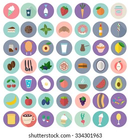 set with different food icons, vector illustration