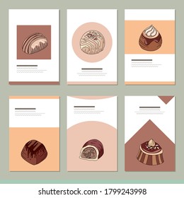 Set with different food templates. Cards for restaurant and cafe design, menu,, visit cards and advertisement