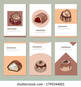 Set with different food templates. Cards for restaurant and cafe design, menu,, visit cards and advertisement