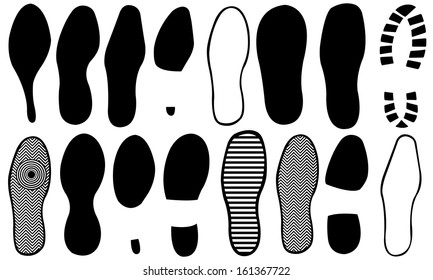 set of different footprints