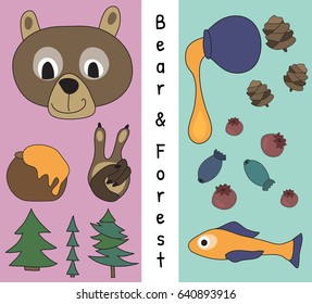 Set of different forest things