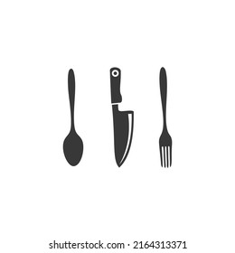 Set different fork, spoon and knife icon vector illustration