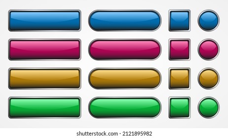 Set of the different forms and colors buttons for website. - Powered by Shutterstock - Get 15% off with code: PIKWIZARD15