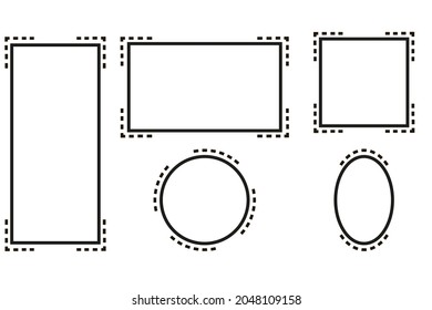 Set of different frame icons. Vector illustration