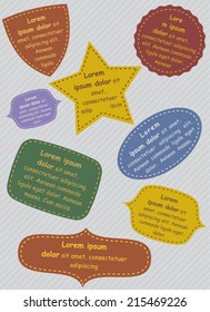 Set of different frames and labels. Vector illustration