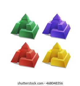 Set of different game resources cartoon stones. Vector illustration.