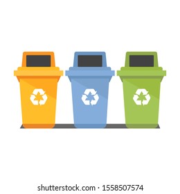 set of different garbage bins illustration vector