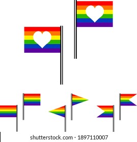 Set of different gay flags