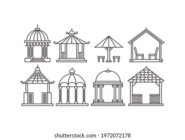 Set Of Different Gazebo Icons Vector