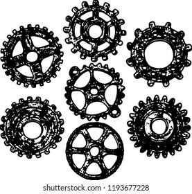 Set of different gears