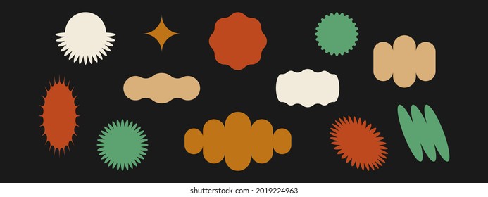 Set of different geometric shapes. Modern vector illustration. Design Elements, Organic Shapes, Abstract Backgrounds. All elements are isolated