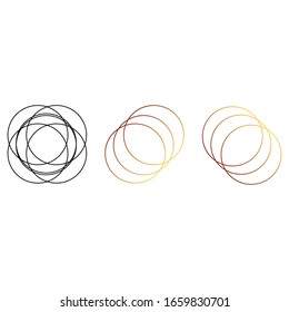 Set of different geometrical designs. Luxury golden frames for invitations. 