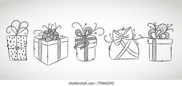 Set Different Gift Boxes Vector Illustration Stock Vector (Royalty Free ...