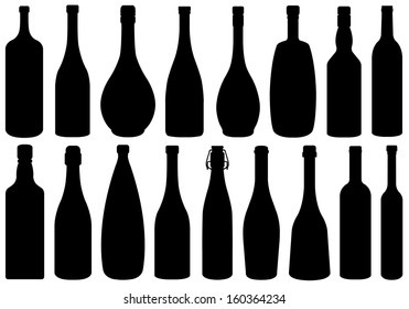 Set Different Glass Bottles Stock Vector (Royalty Free) 160364234 ...