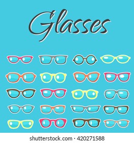 a set of different glasses and from the sun