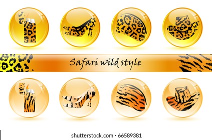 set of different glossy balls with different object in it