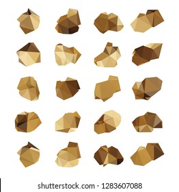 Set of different gold nuggets 06