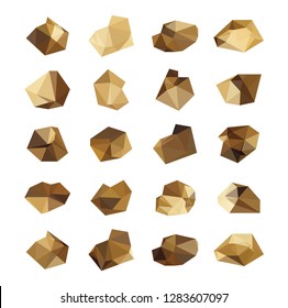 Set of different gold nuggets 07