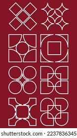 set of different golden abstract geometric shapes vector art 