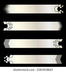 Set of different gradients checkered line decals for sport car and different moto racing designs