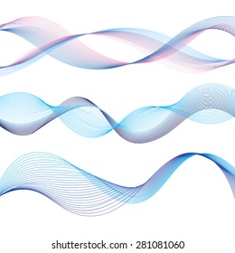 set of different graphic of the waves on a white background