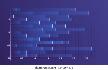 Set of different graphs and charts. Infographics and diagnostics, charts and schemes vector. 