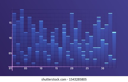 Set of different graphs and charts. Infographics and diagnostics, charts and schemes vector. Business charts and graphs infographic elements. Currency business and market charts vector set. 