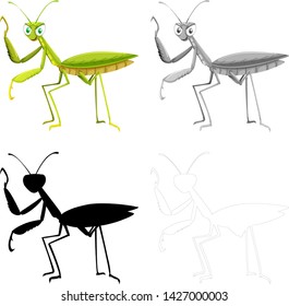 Set verschiedener Grasshopper-Illustrationen