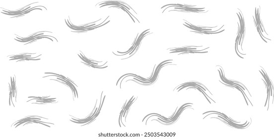 Conjunto de diferentes gráficos de Vector de arte de pincel gris.