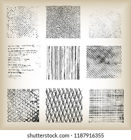 Set of different grunge backgrounds, vector