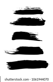 set different grunge brush strokes. Dirty artistic design elements isolated on white background. Black ink vector brush strokes. Black isolated paintbrush collection. Brush strokes isolated
