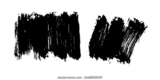Set of different grunge brush strokes