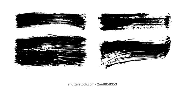 Set of different grunge brush strokes