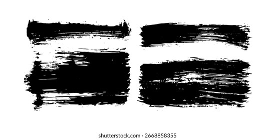 Set of different grunge brush strokes