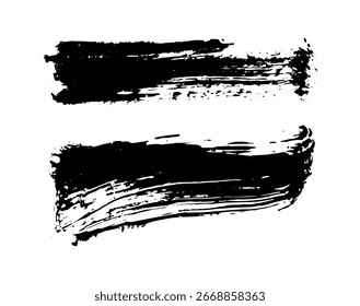 Set of different grunge brush strokes