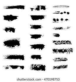 Set of different grunge brush strokes