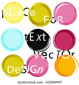 Set of different Grunge circles with place for your text. vector illustration.