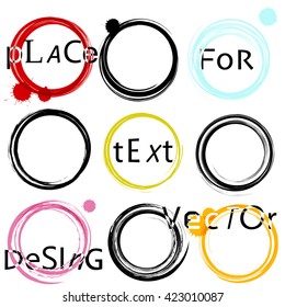 Set of different Grunge circles with place for your text. vector illustration.
