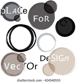 Set of different Grunge circles with place for your text. vector illustration.